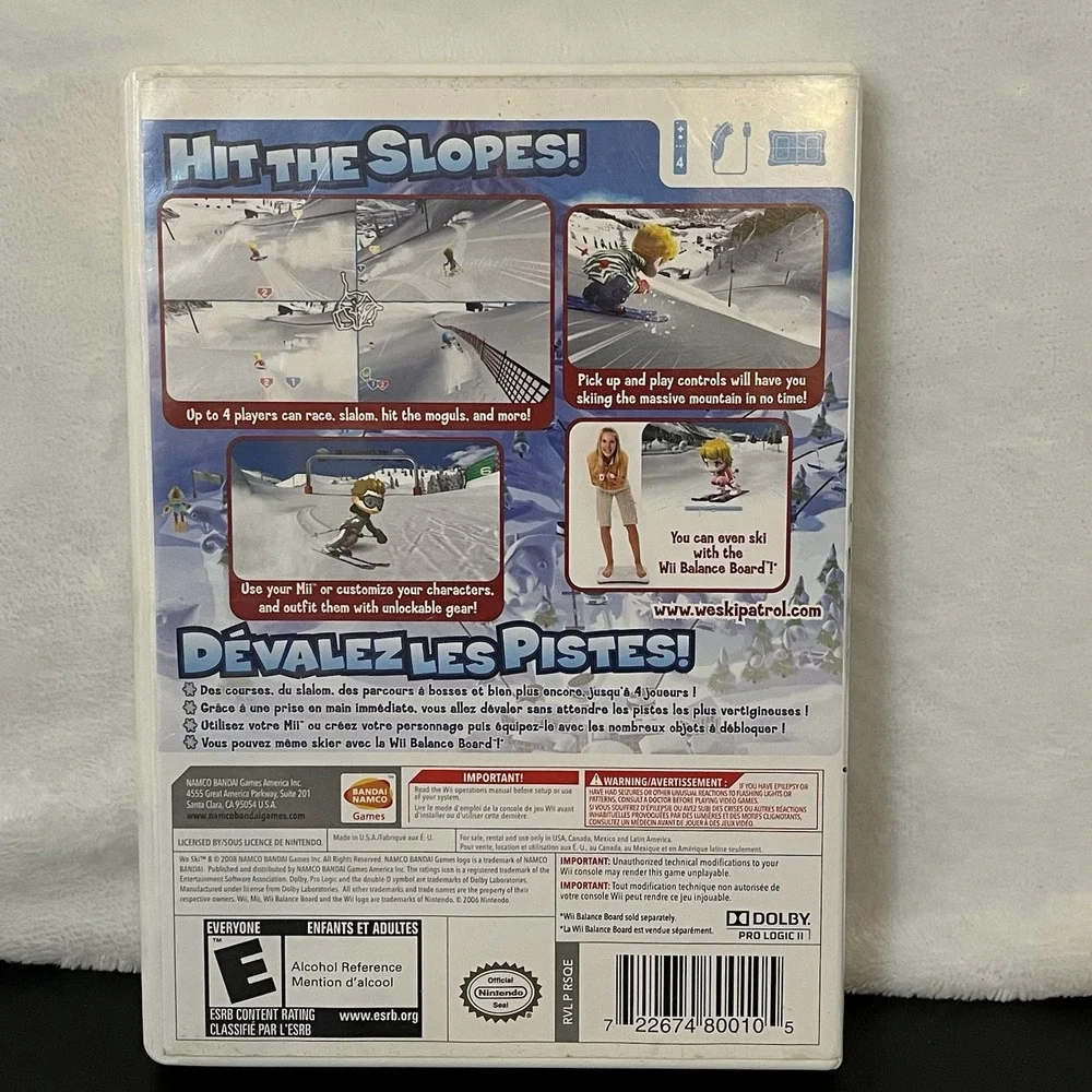 We Ski Wii Game 2008 Namco Bandai  Nintendo Up to 4 Players
